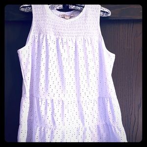 Michael Michael Kors white eyelet tiered tank